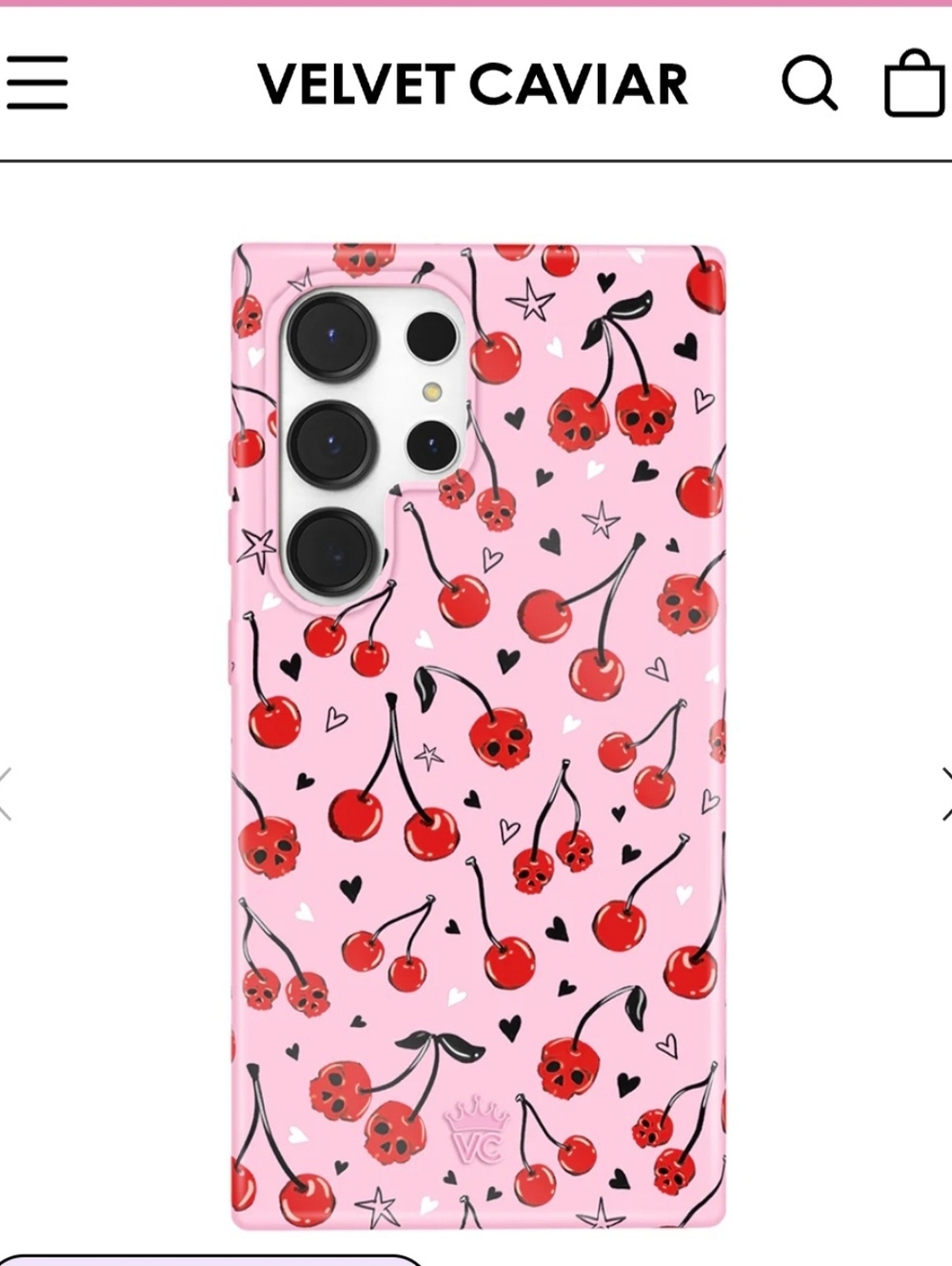 Velvet Caviar Cherry/Skull Phone Case for Samsung Galaxy S24 Ultra